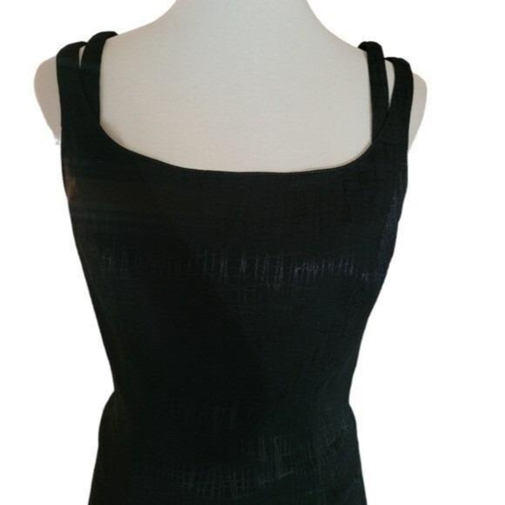 Alberto Makali for Cache Vintage Black Textured Double Strap Top and Mini Skirt - Picture 4 of 7